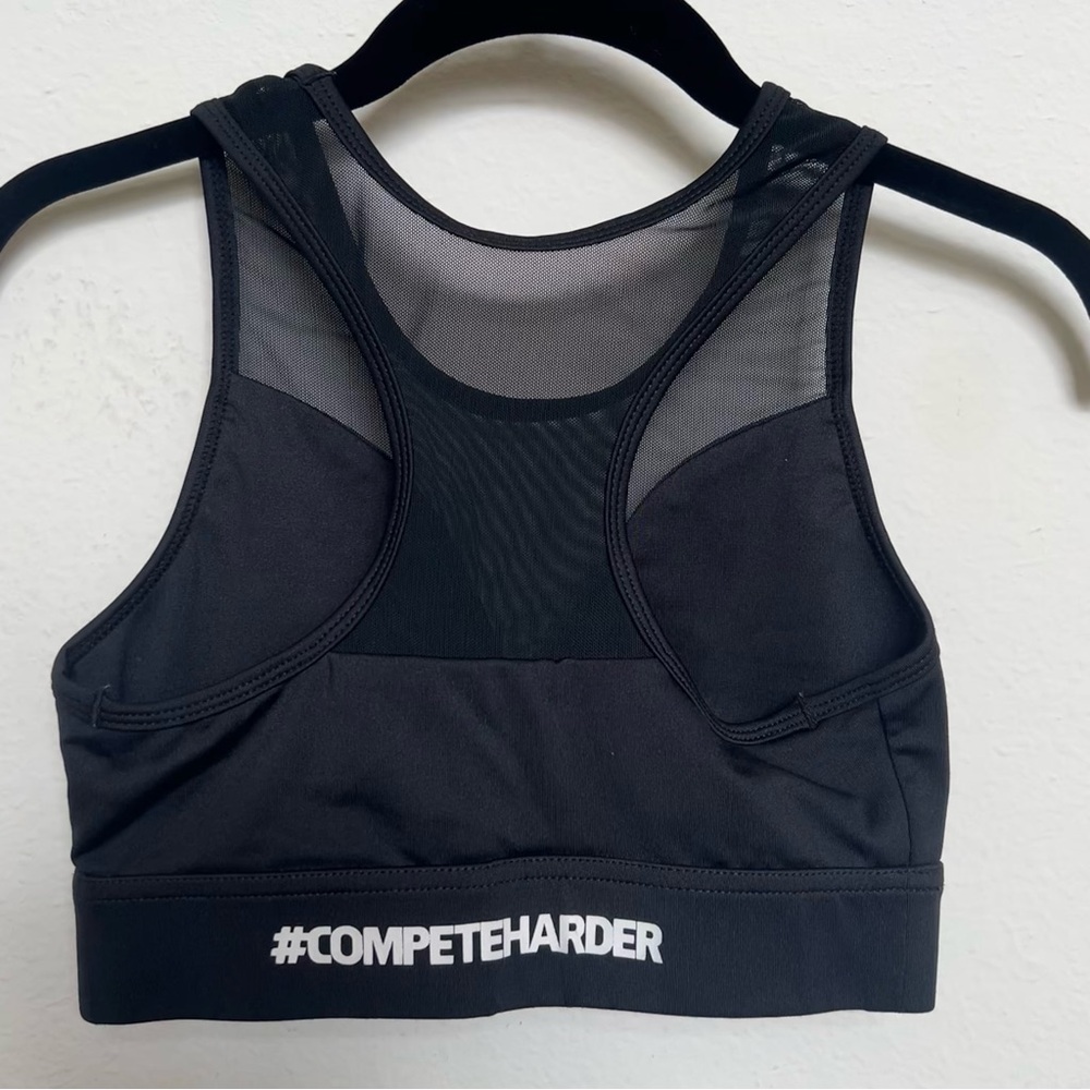 Black Mesh Sports Bra - Picture 2 of 3